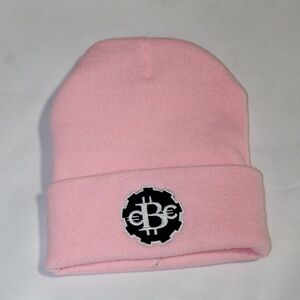 Everybody Eats Pink knit beanie.